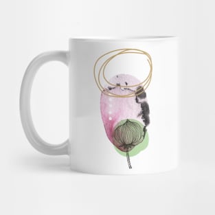 abstract watercolor botanical illustration. Minimalistic boho style Mug